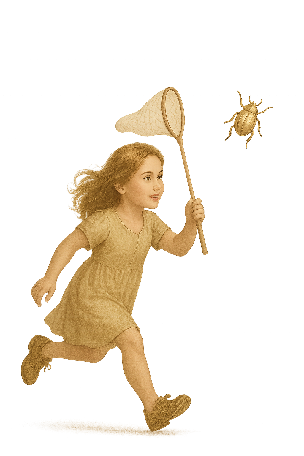 Girl Chasing Beetle